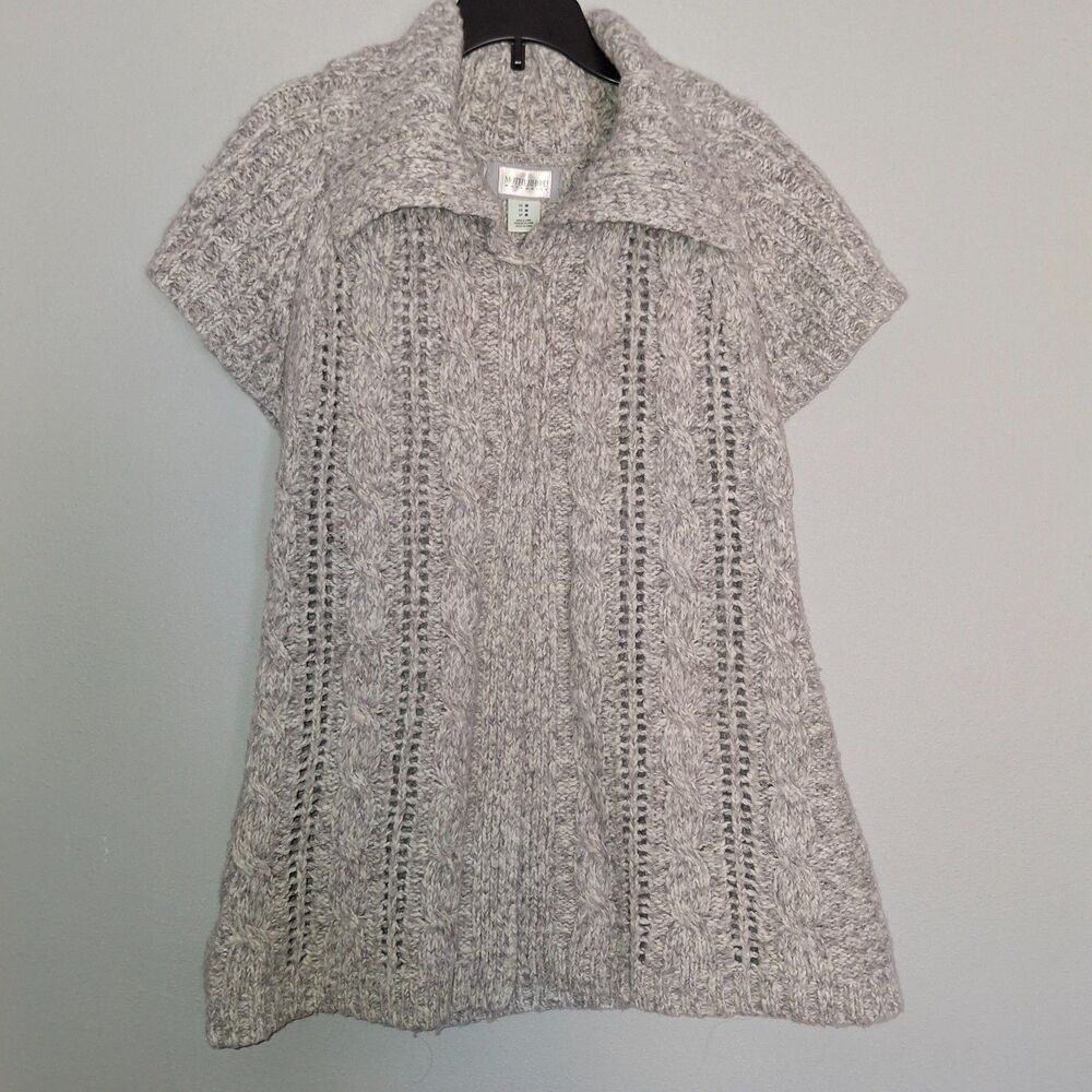 Motherhood Maternity Cardigan Women’s Medium Grey Knit Open Front Sweater
